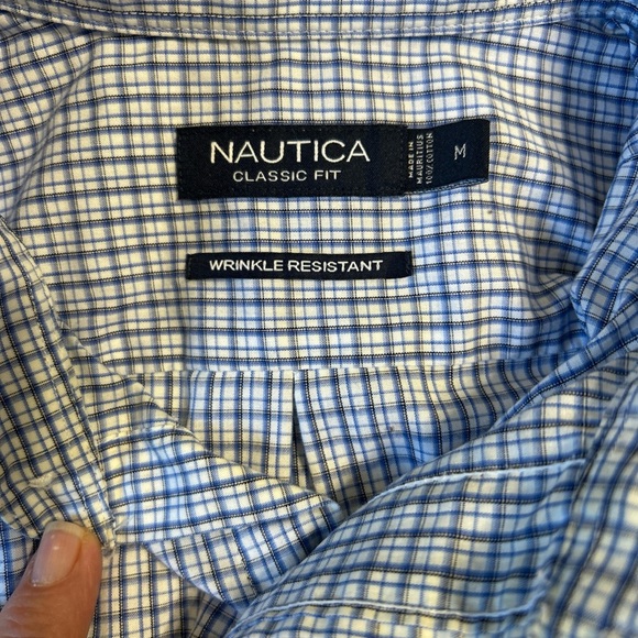 Nautica Plaid checked Short Sleeve Shirt Men Medium 100% Cotton Lot Of 3 - Picture 9 of 15